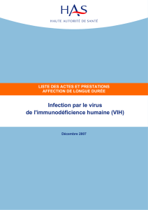 Infection par le virus de l`immunodéficience humaine (VIH)