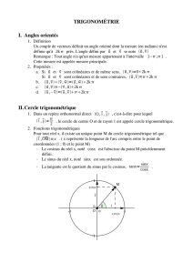 TRIGONOMÉTRIE I. Angles orientés II.Cercle - grenier-lftm