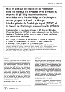 CLAEYS reperfusion dans infarctus STEMI