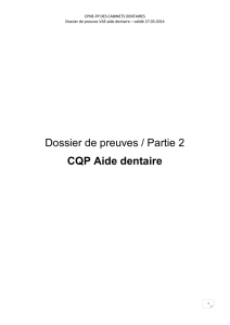 Dossier de preuves / Partie 2 CQP Aide dentaire