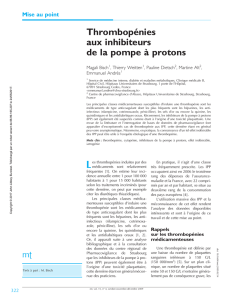 Thrombopénies aux inhibiteurs de la pompe à protons