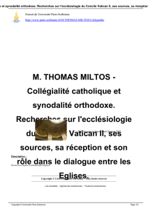 M. THOMAS MILTOS - Collégialité catholique et synodalité