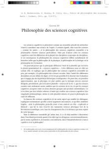 Philosophie des sciences cognitives