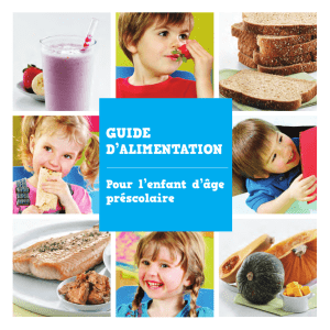 Guide d`alimentation pour l`enfant d`âge préscolaire