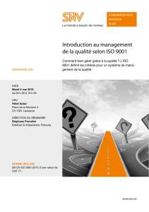 Introduction au management de la qualité selon ISO 9001