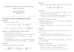 Compléments Maths et Oral : Exercices sur les suites et les séries.