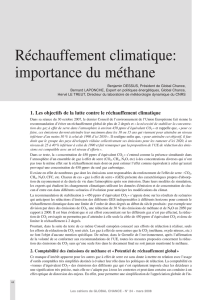 Réchauffement climatique : importance du méthane