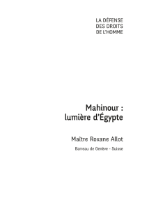 Mahinour : lumière d`Égypte