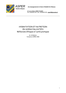 HYDRATATION ET NUTRITION EN SOINS PALLIATIFS Réflexions