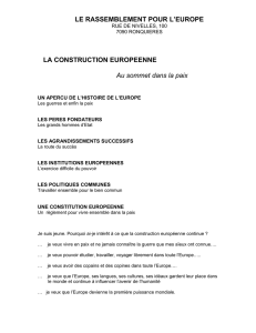 La construction européenne  - Introduction | Rassemblement