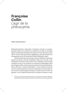Françoise Collin L`agir de la philosophie