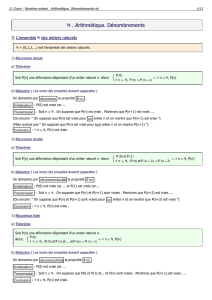 11 Cours - Nombres entiers . Arithmétique