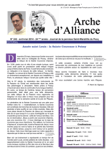 Arche d`alliance 242 – Avril 2014 - Paroisse Saint