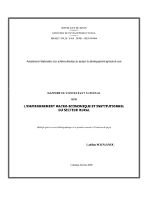 L`ENVIRONNEMENT MACRO-ECONOMIQUE ET