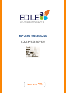 Lire la revue de presse EDILE Novembre 2015