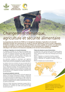 Changement climatique, agriculture et sécurité - CCAFS