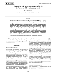 Thermothérapie micro-ondes transuréthrale de l