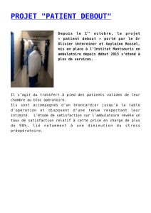 projet "patient debout" - Institut Mutualiste Montsouris