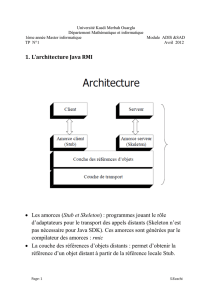 1. L`architecture Java RMI • Les amorces (Stub et Skeleton