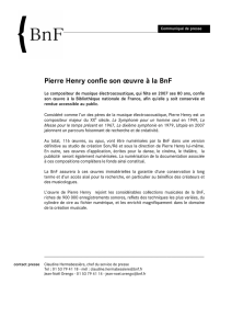 pierre henry confie son - Bibliothèque nationale de France