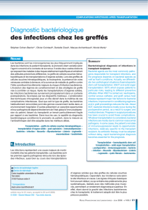 Diagnostic bactériologique des infections chez les greffés