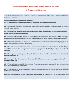 The European Cancer Patient`s Bill of Rights – A Patient Charter to