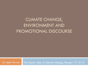climate change, environment and promotional discourse