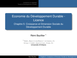 Economie du Développement Durable - Licence