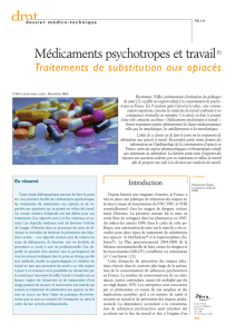 Médicaments psychotropes et travail(I)