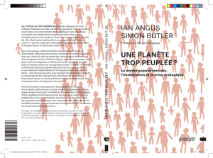 Une planète trop peuplée? Le myte populationniste, l`immigration et