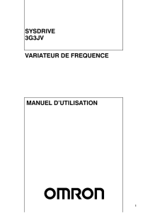 SYSDRIVE 3G3JV VARIATEUR DE FREQUENCE MANUEL D