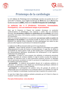 Communiqué de presse - Société Française de Cardiologie