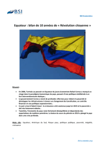 Equateur : bilan de 10 années de « Révolution