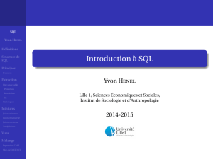 Introduction à SQL - Pages personnelles d`Yvon Henel