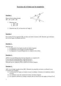 Exercices de révision sur les isométries