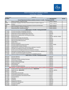 Contract Sheet - Marketing FACULTY OF BUSINESS AND