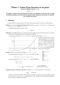 Thème 1. Limite d`une fonction en un point