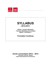 syllabus - IAE Toulouse