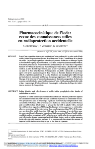 Pharmacocinétique de l`iode : revue des