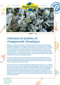 Animaux et plantes et changement climatique
