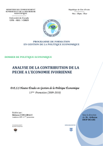 theme : contribution de la peche a l`economie ivoirienne