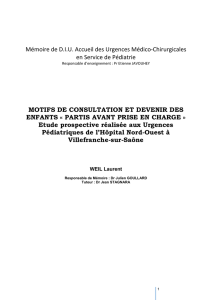 Motifs de consultation et devenir des enfants