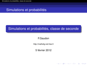 Simulations et probabilités, classe de seconde - MathsFG