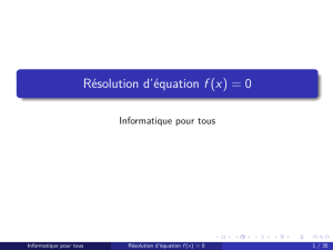 Résolution d`équation f (x) = 0