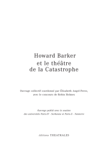 Howard Barker et le théâtre de la Catastrophe