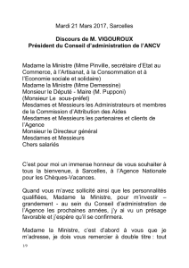 Discours de Frédéric Vigouroux, Président du CA de l`ANCV