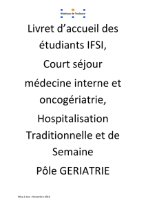 Livret d`accueil des étudiants IFSI, Court séjour