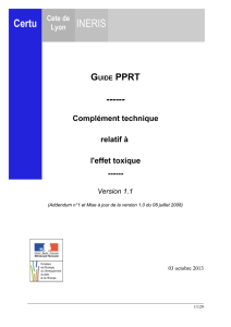 Guide PPRT - Complément technique relatif à l`effet toxique