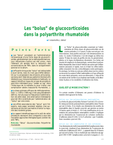 Les “bolus” de glucocorticoïdes dans la polyarthrite