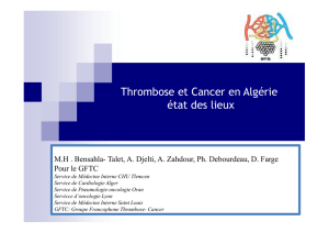 Télécharger la présentation - Groupe Francophone thrombose et